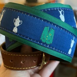 Knot Clothing Company grosgrain/leather golf belt